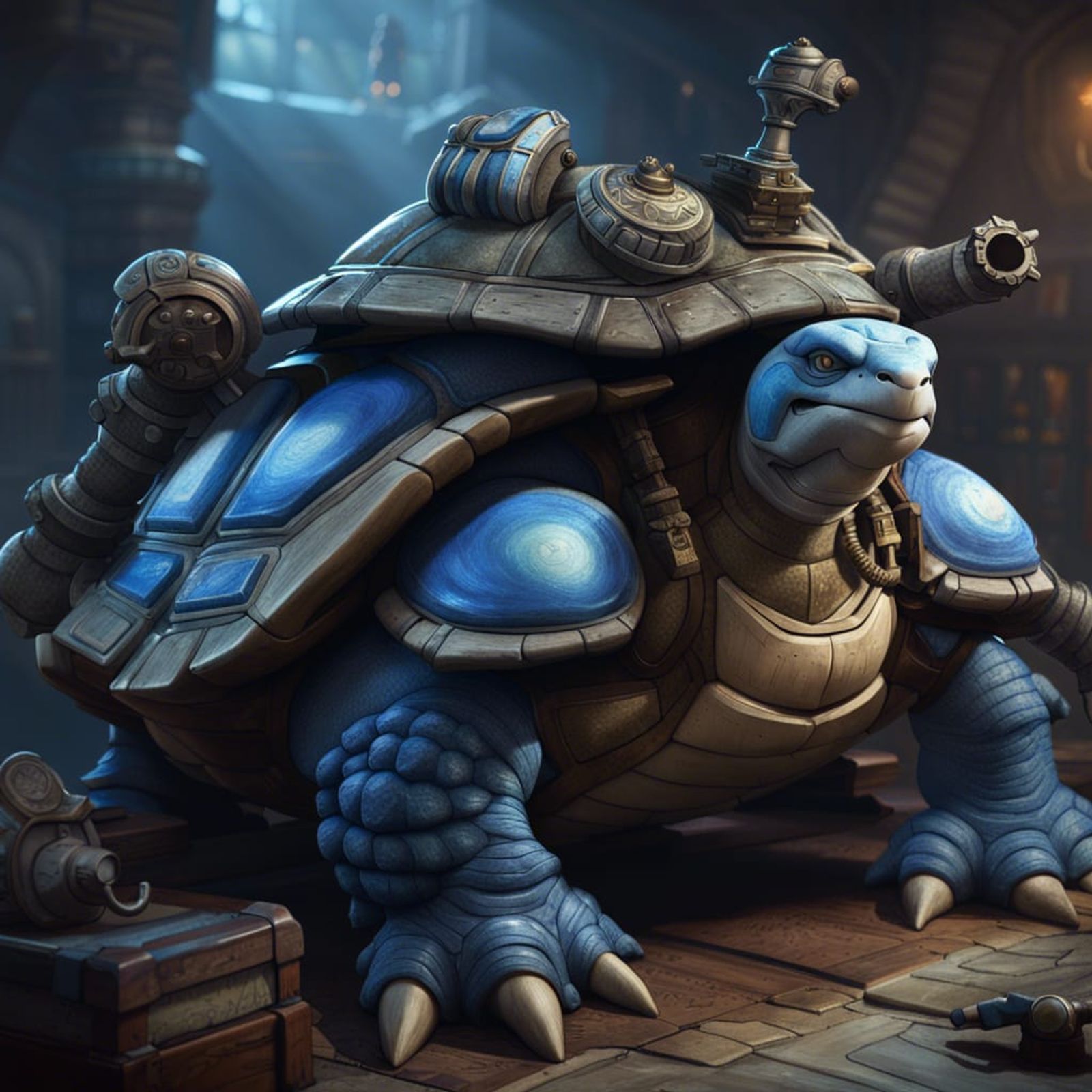 Artificer Tortle blastoise with cannons - AI Generated Artwork ...