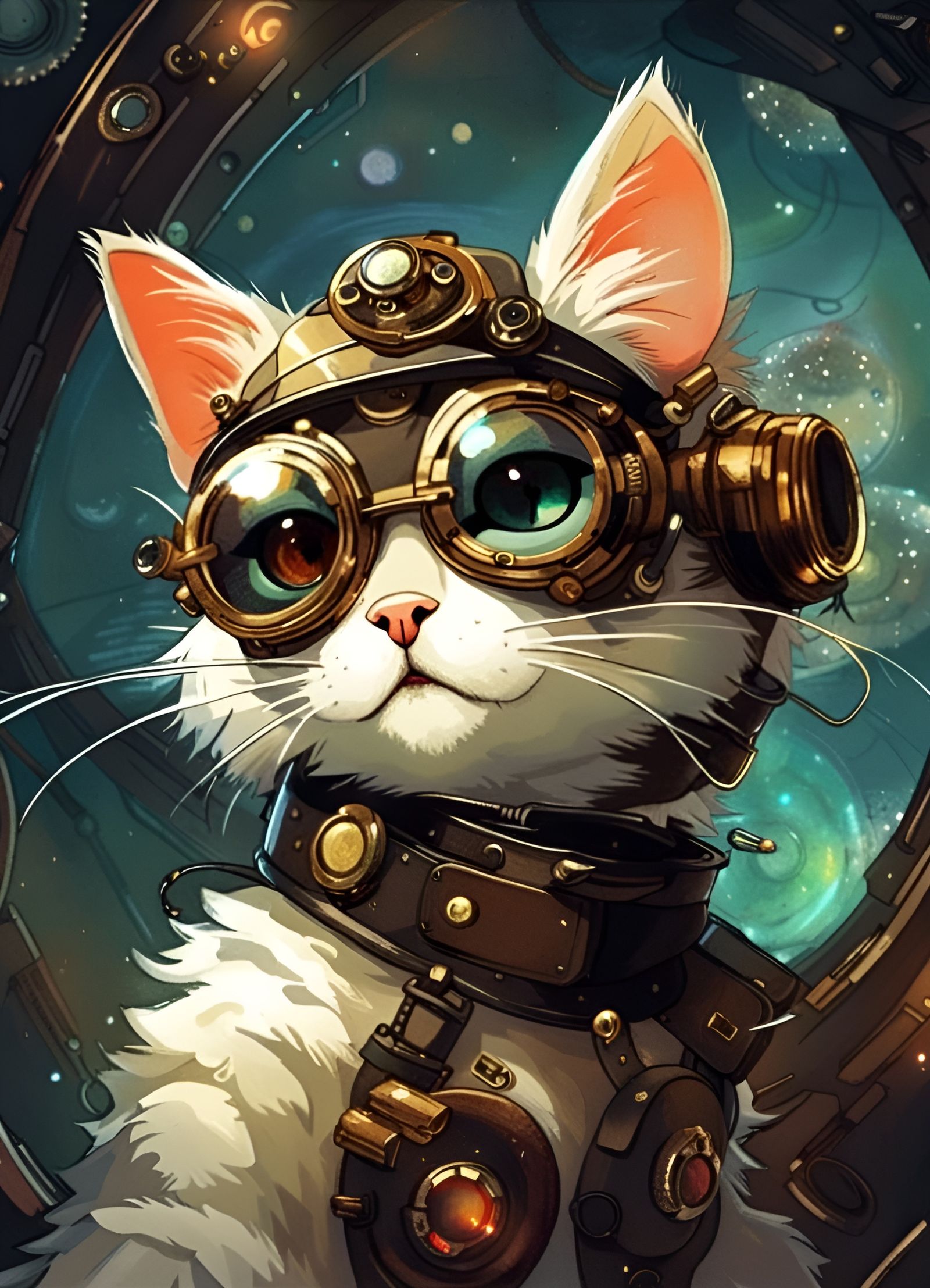 Steampunk cat  by @Artemis