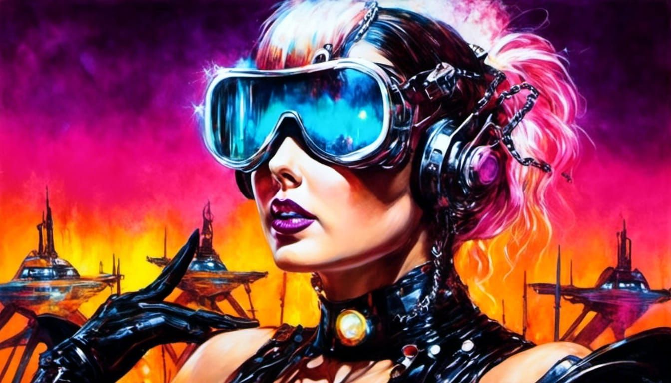 Gothic Sci-Fi Barbarella in Aetherpunk Style