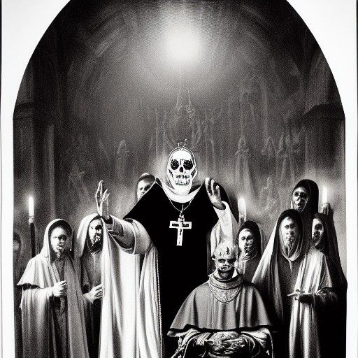 Papa Emeritus and Satanic Coven: 1920s Horror Photo