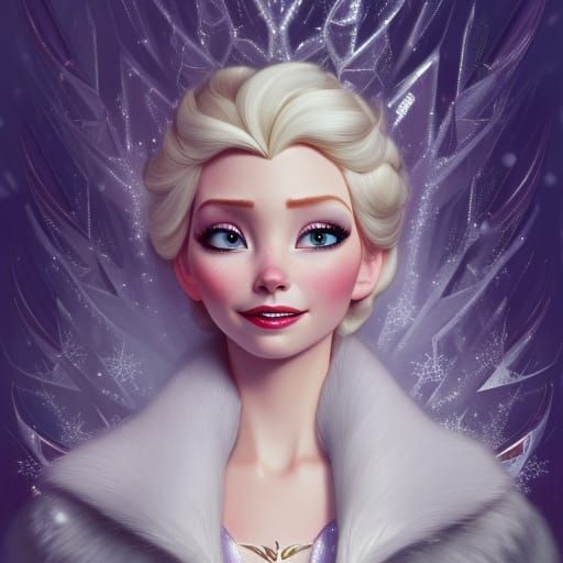 Winter Royalty Elsa IX - AI Generated Artwork - NightCafe Creator