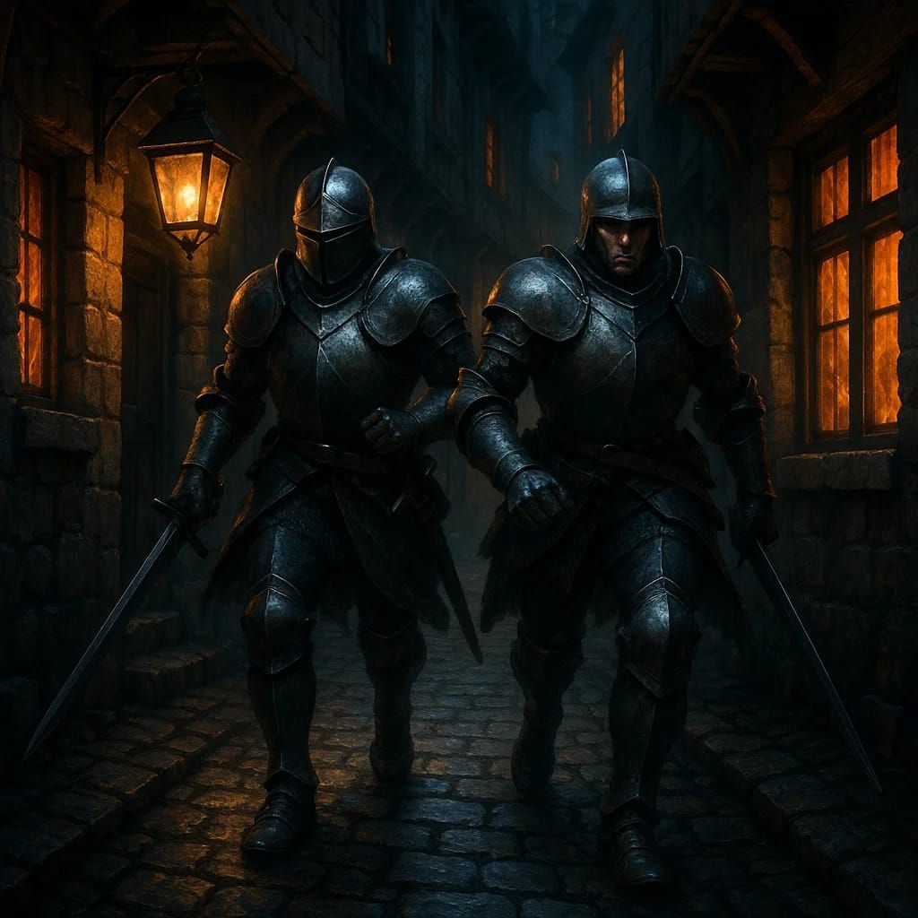 אבירים בסימטה בלילה