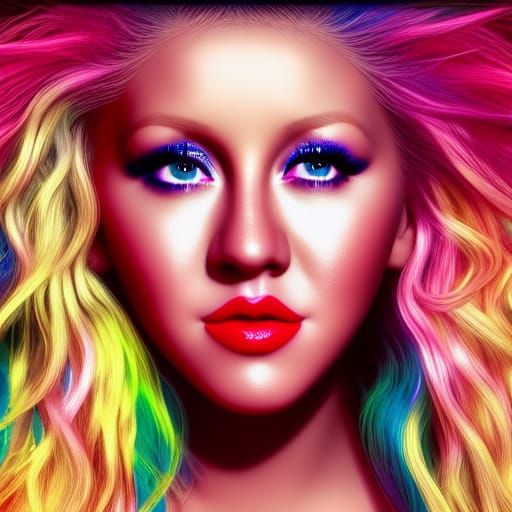 Max 6d X Infinitychristina Aguilera Portrait Julia Condon Style Vivid Sharp Colors Wlop 