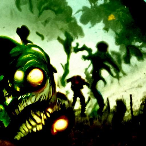Plants vs. Zombies the game but it's realism, gory, and chao...
