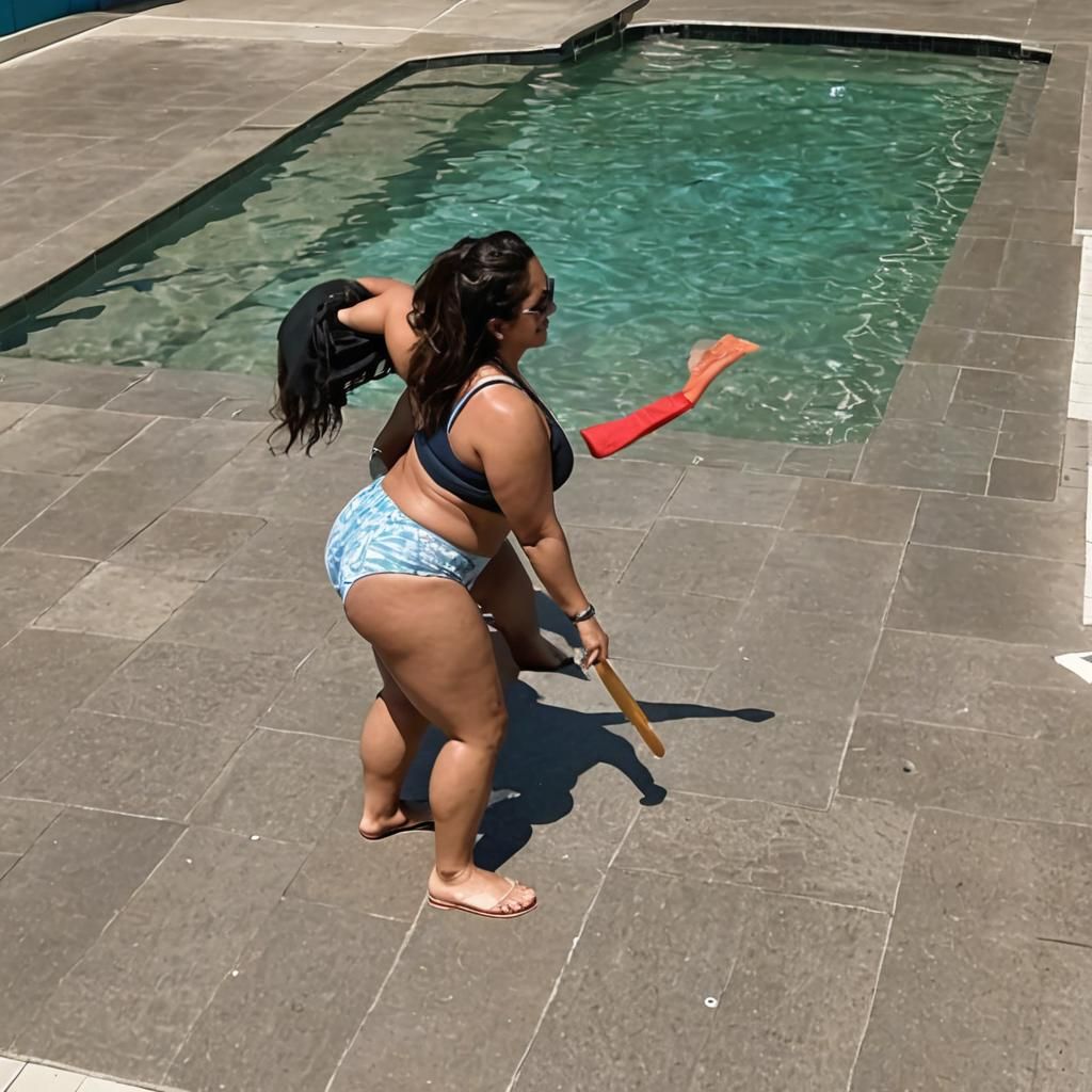 Big booty Latina at a pool in a twerking position and made sure we see the  booty - AI Generated Artwork - NightCafe Creator