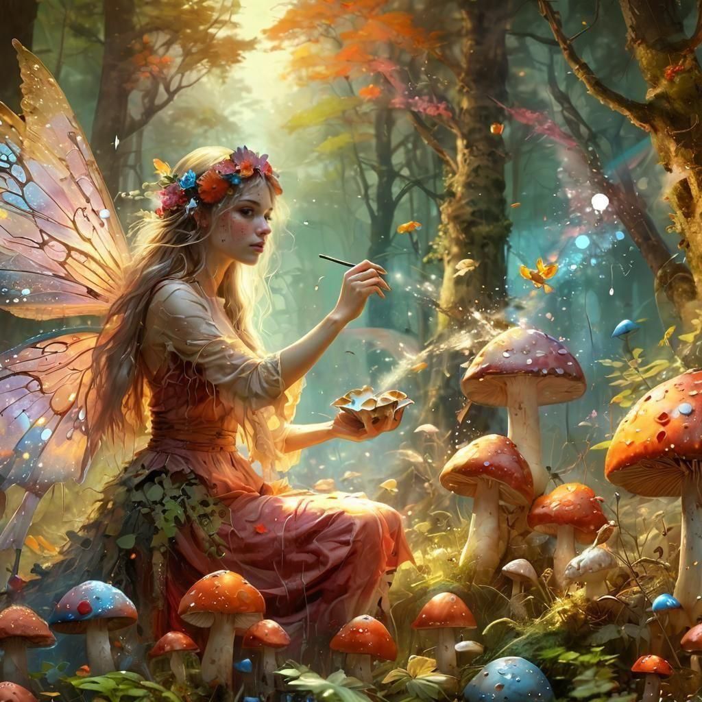 Magical mushroom painter  by @Superbear