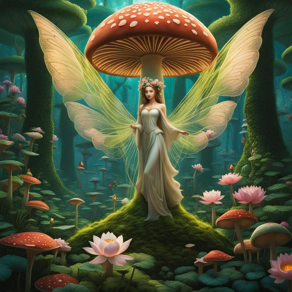 “Imagine a fantastical world where a humanoid figure with de...