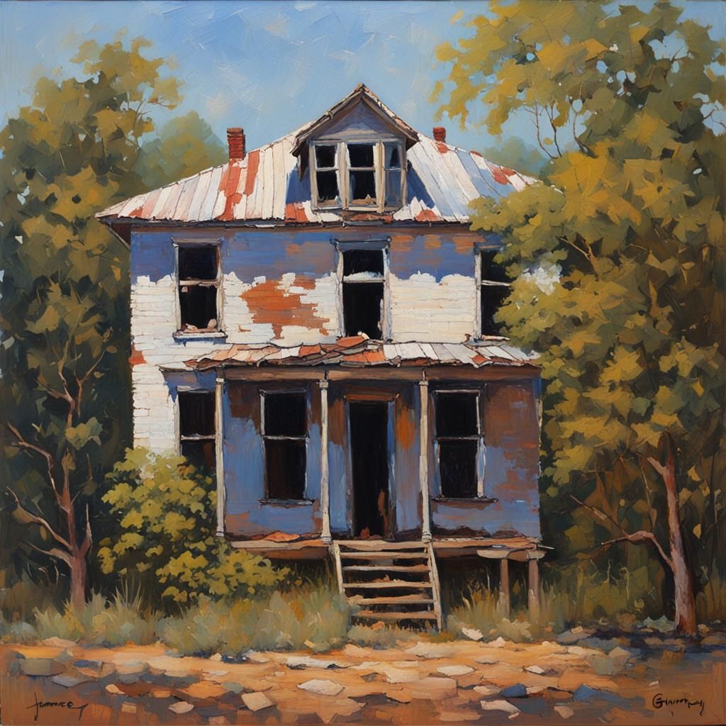 The old house is still standing even though the paint is cra...