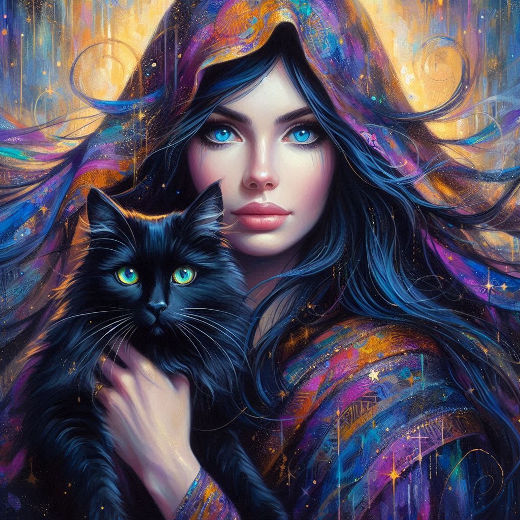 Woman and her cat