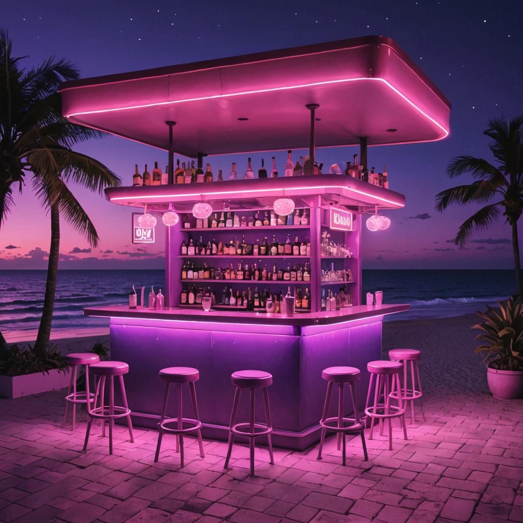 Bar at the beach - AI Generated Artwork - NightCafe Creator