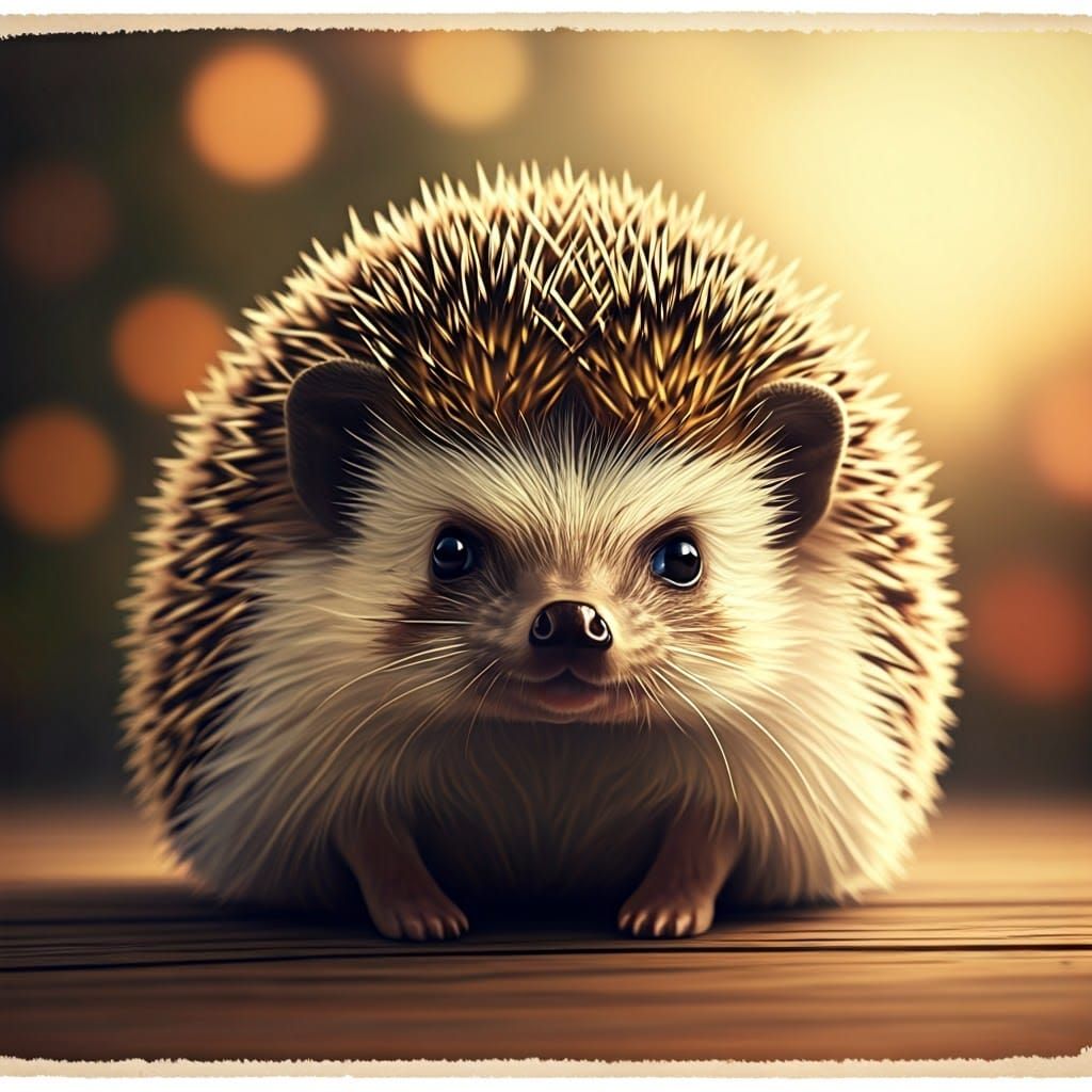 Whimsical Hedgehog Portrait in Soft Pastel Hues