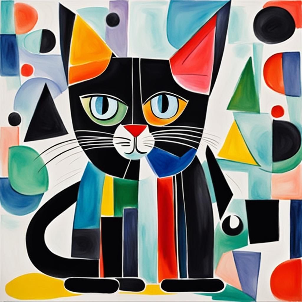 Minimalism background, cubist painting, watercolor, colorful...
