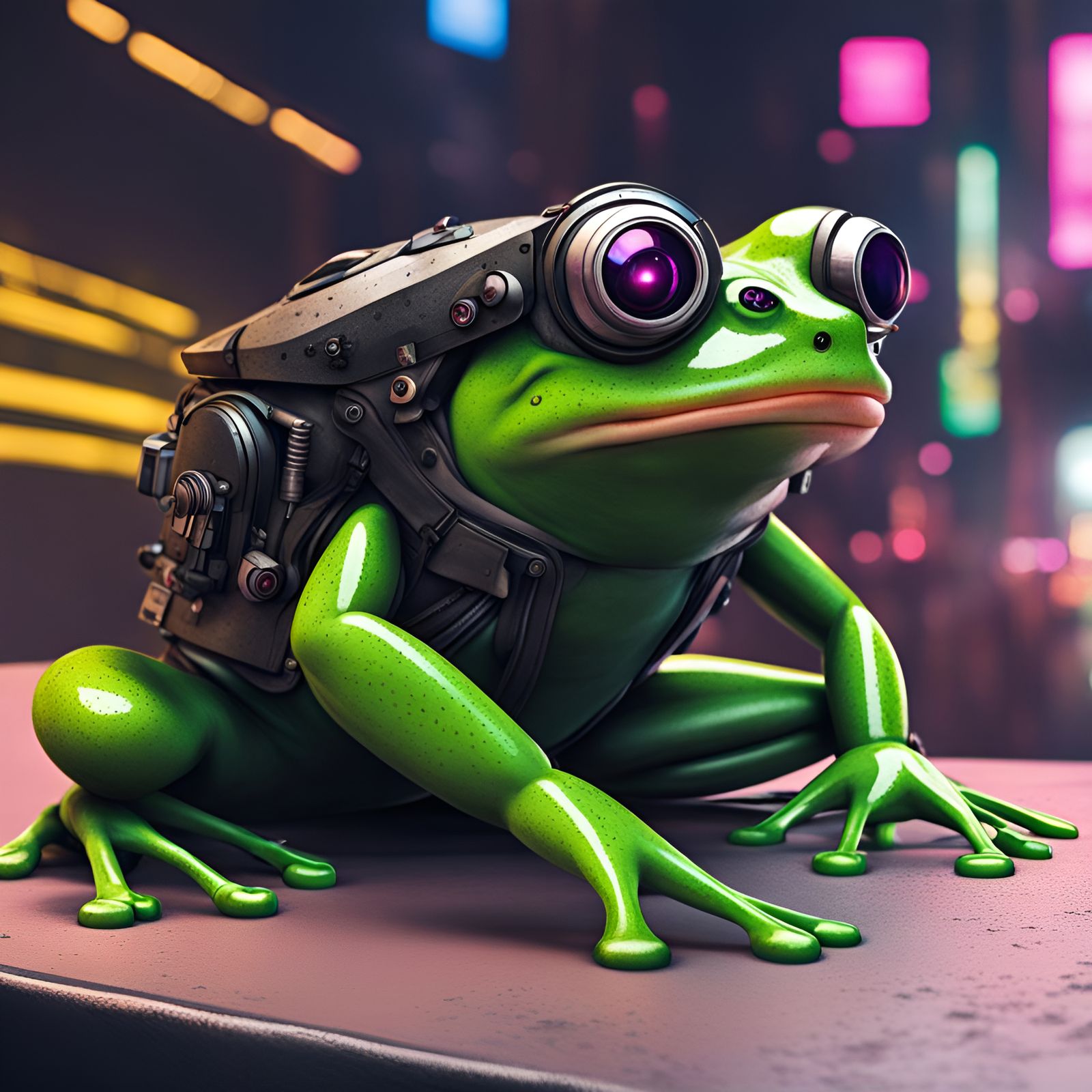 Cyberpunk Frog #2 - AI Generated Artwork - NightCafe Creator