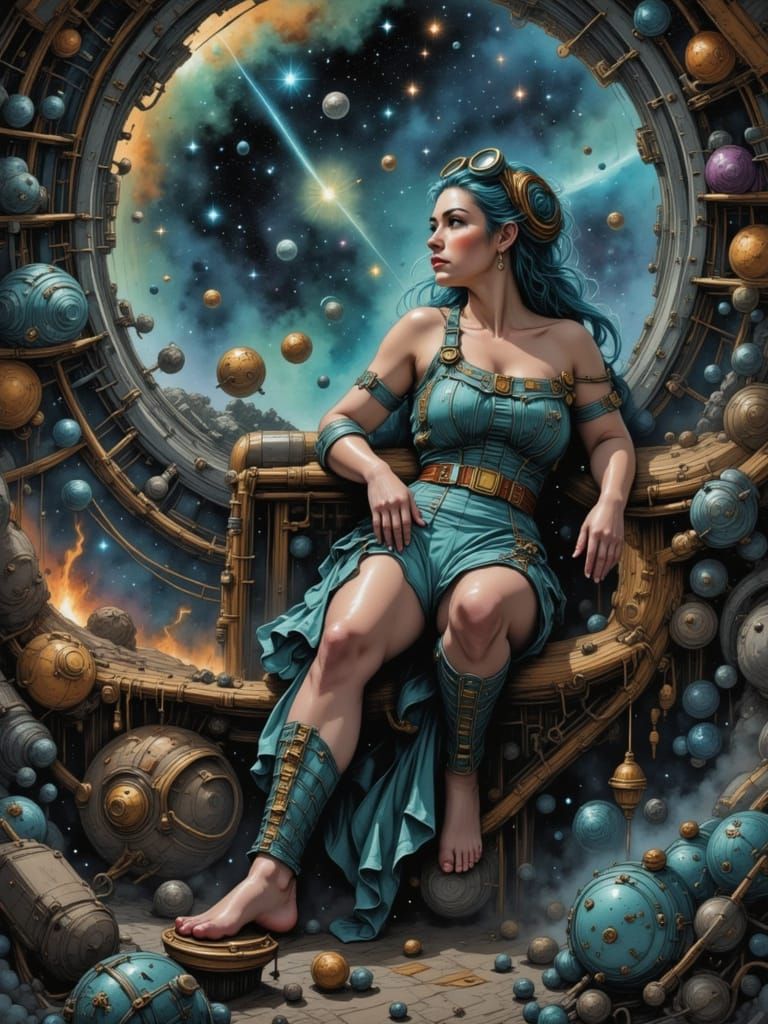 Facing away a beautiful random origin size 14 woman engineer wrapped in a random colour and patterned swimwear <lora:Caffeine Splash:1.0> > ...