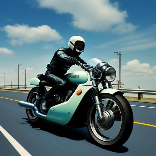 Retro future art, motorcycle