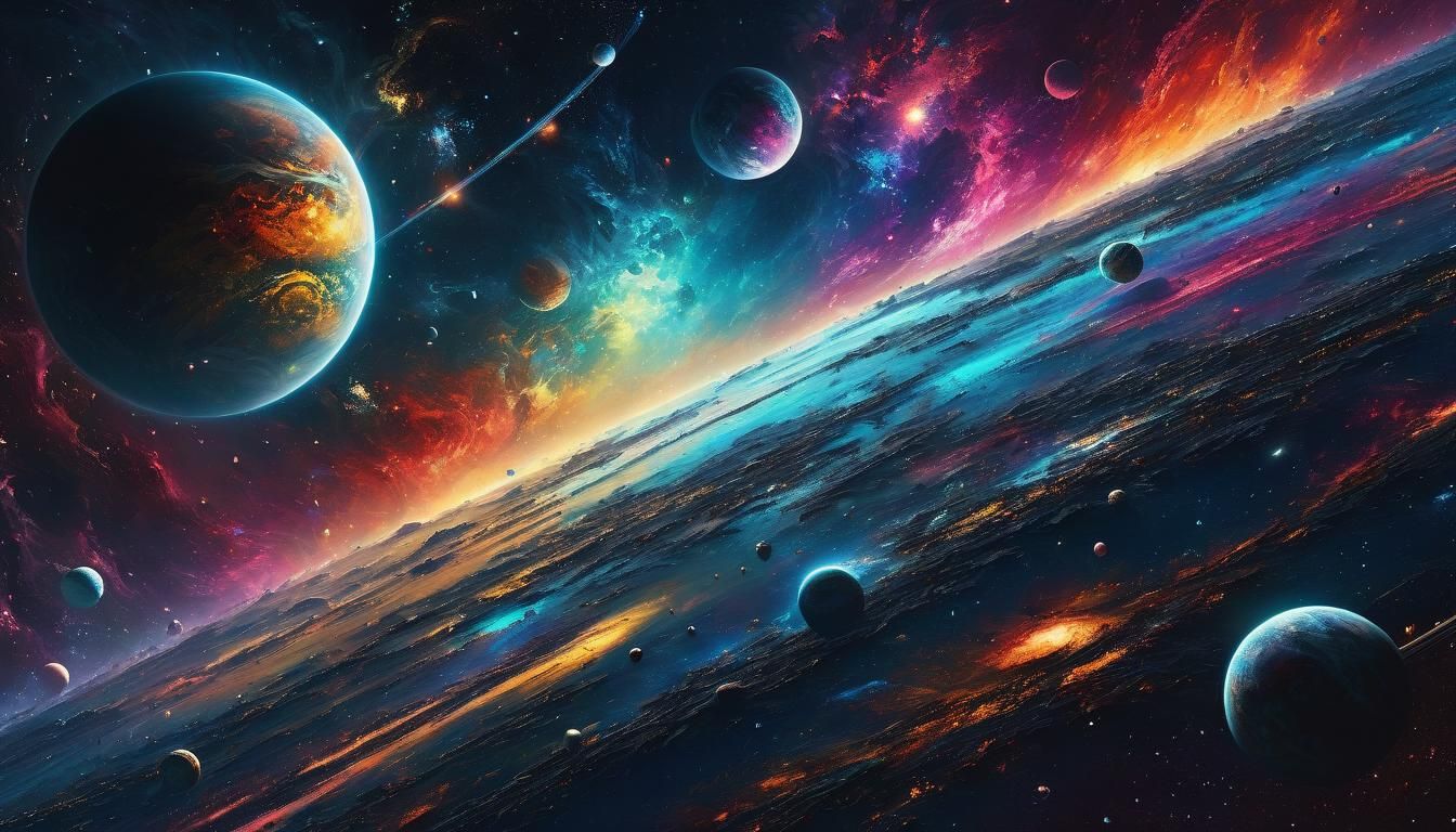 "Fantabulous Outer Space Vista", illustrated on a layered canvas, the universe's wonders unraveling in ...  by @Kindly Offer