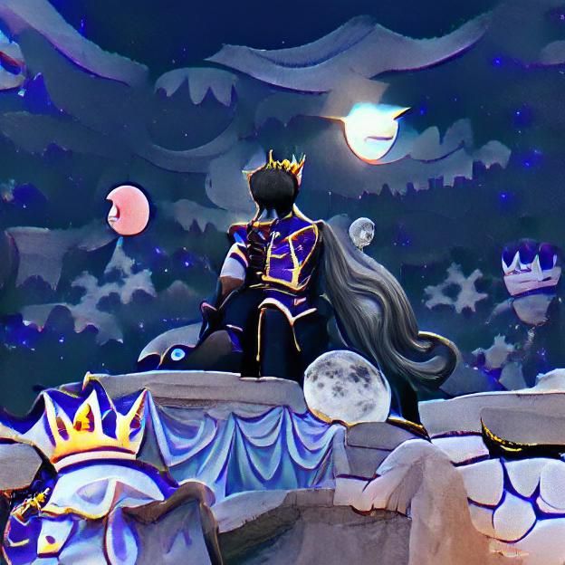 The Dark Prince Gazing At The Moon