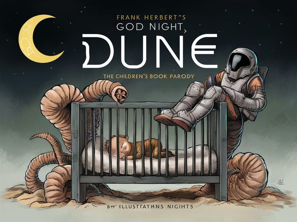 Good night, Dune. A cover for a children's book that is a pa...