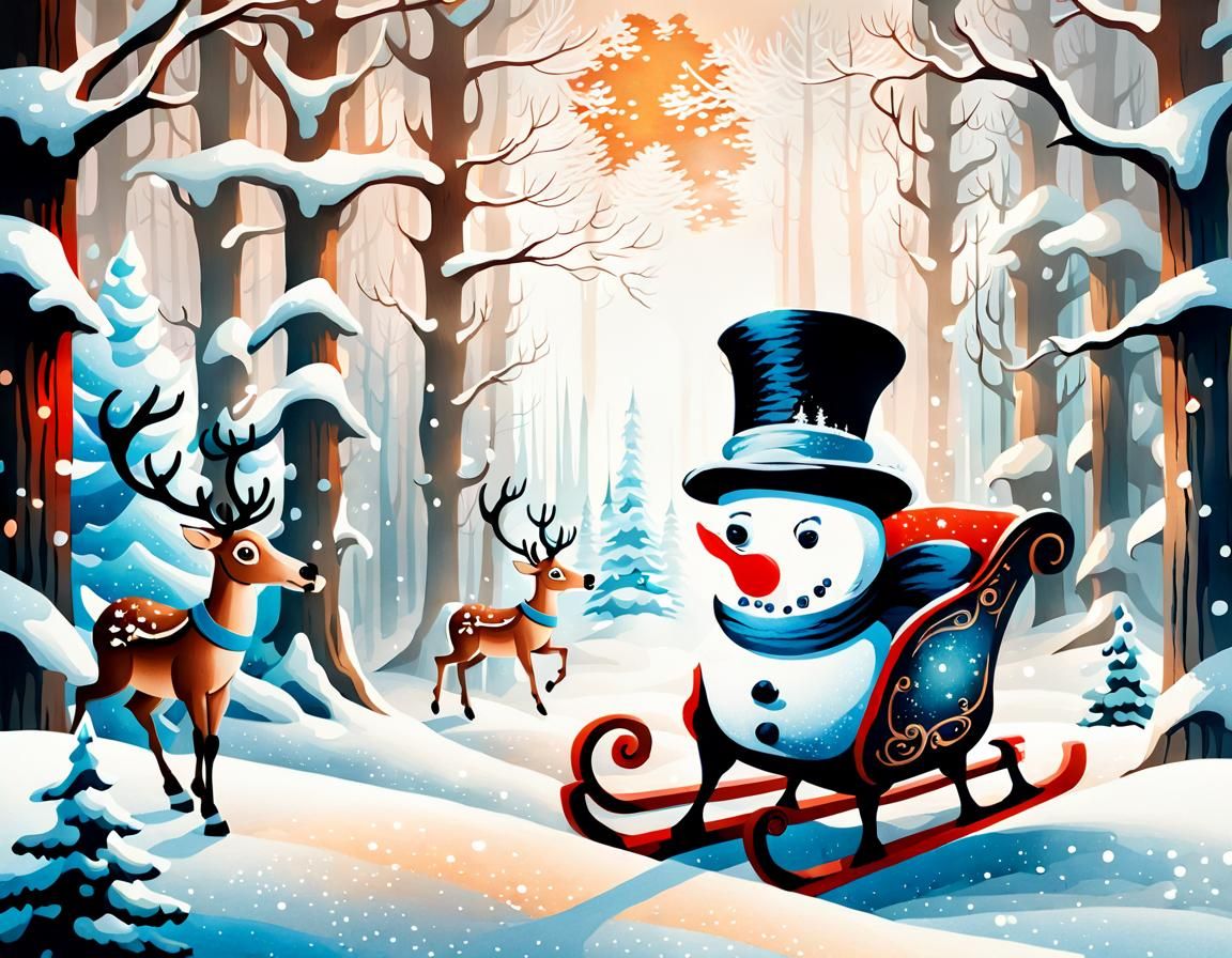 Winter Christmas sleigh