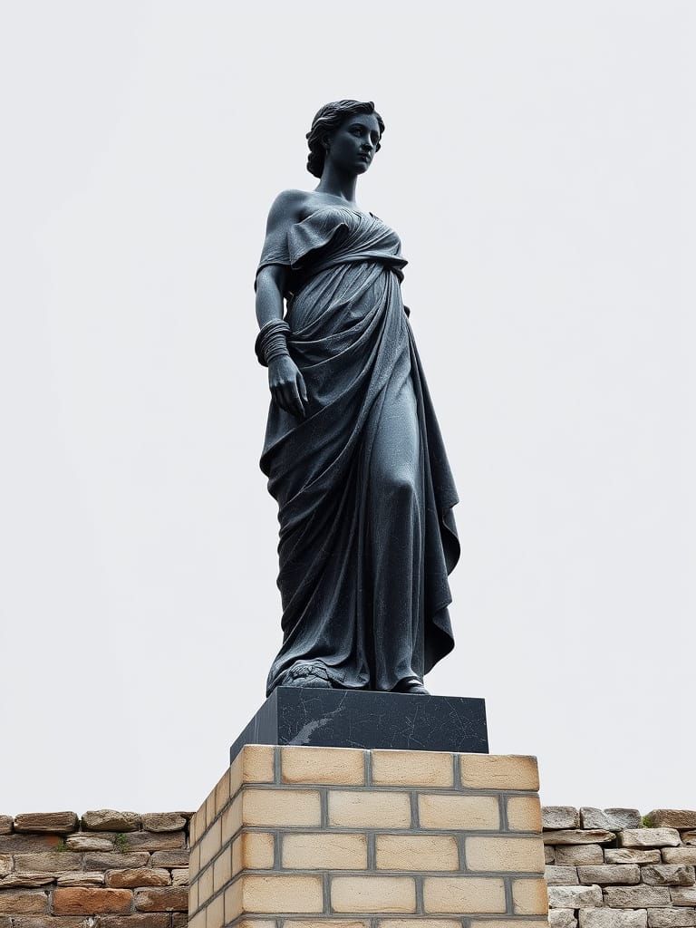 Timeless Elegance: Greco-Roman Marble Statue with Ancient Ch...