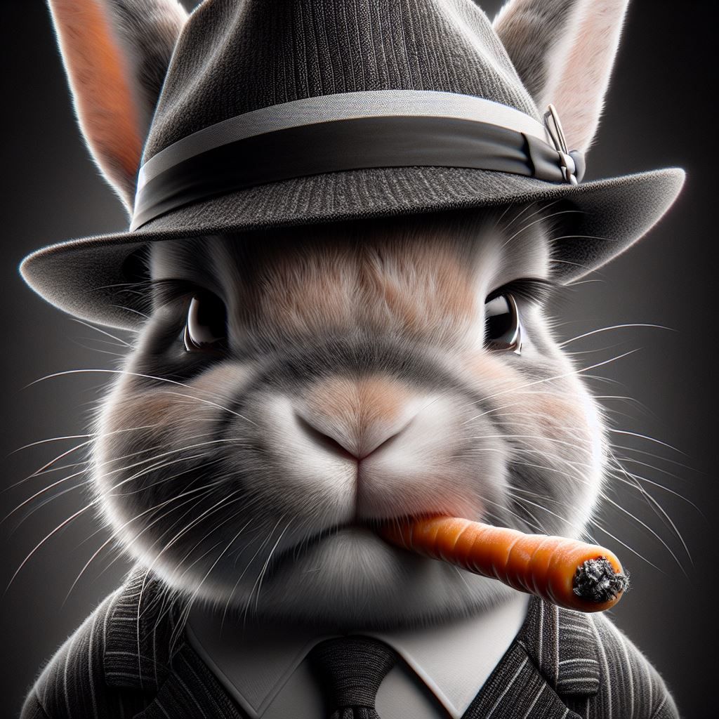 Ganster bunny  by @SemperVivus