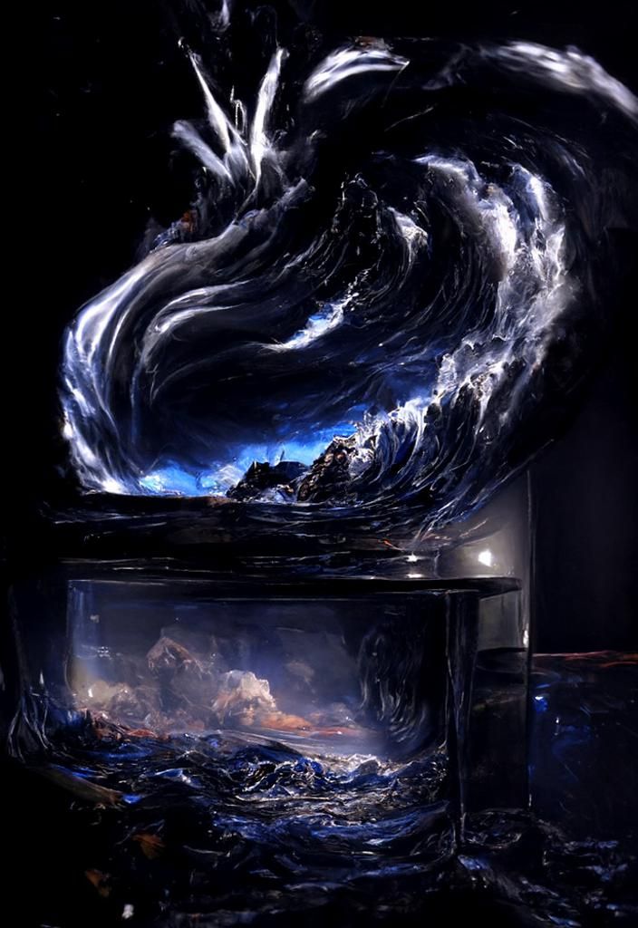 Ocean Maelstrom in Fish Tank: Dramatic Digital Painting
