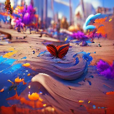 Fluttering butterfly