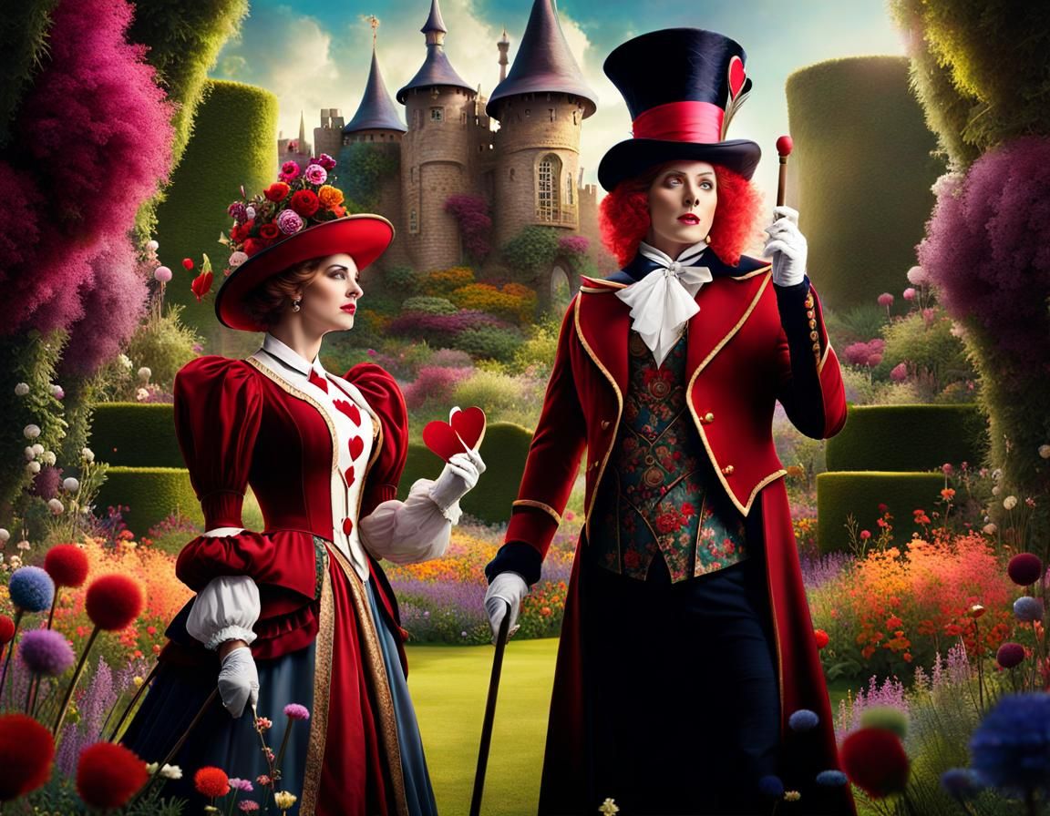 Mad Hatter's Riddle for Queen of Hearts AI Generated Artwork