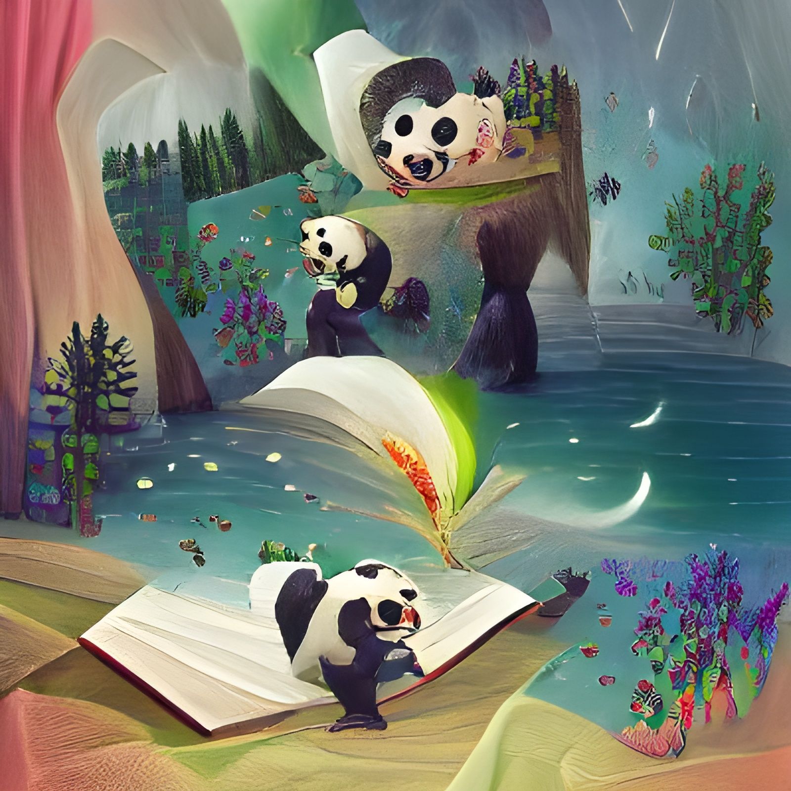 Panda storybook illustration