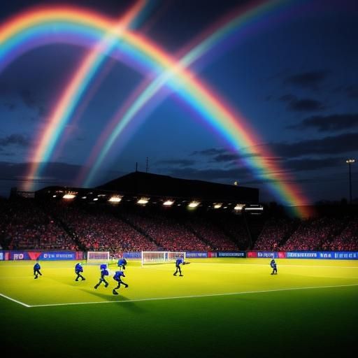 Magical Unicorns Play Soccer on Rainbow Field