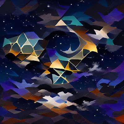 maximalist geometric night sky