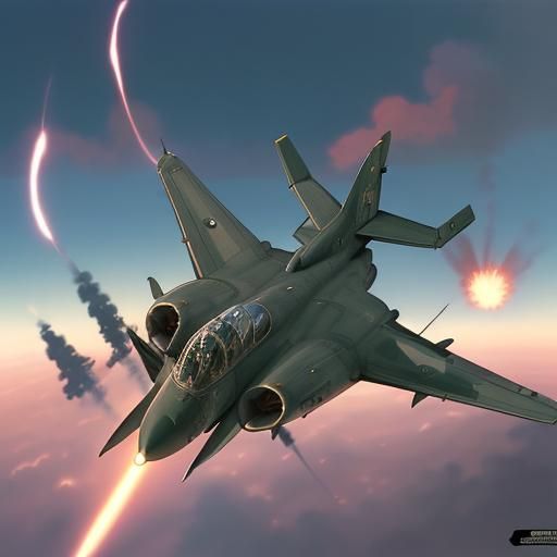 Jets dropping bombs in war
