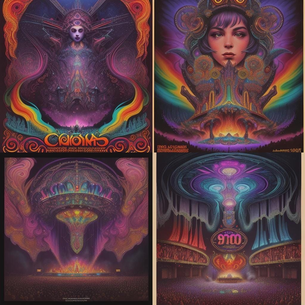 Psychedelic Concert Poster From The 1960s