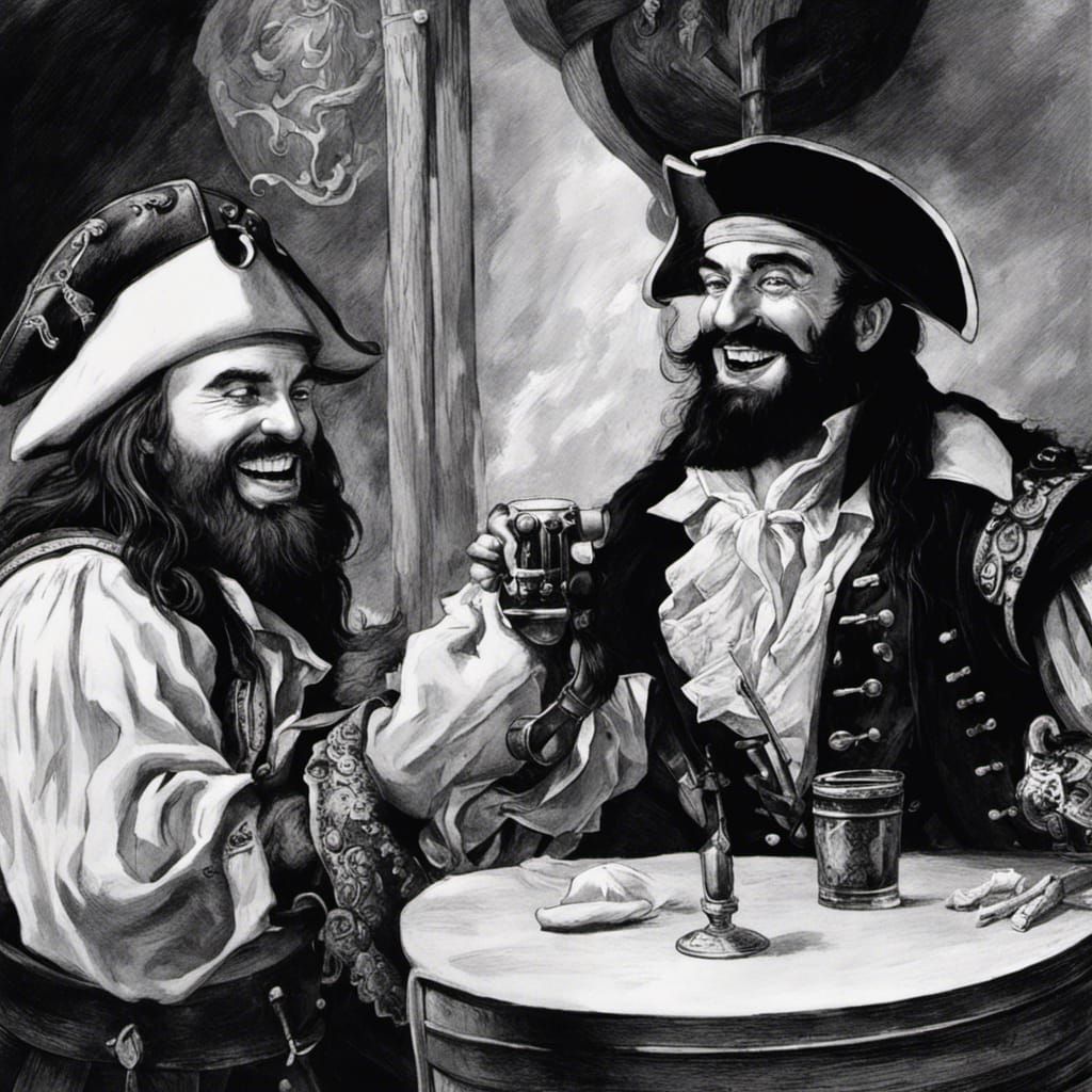 Captain Blackbeard and friends AI Generated Artwork NightCafe Creator