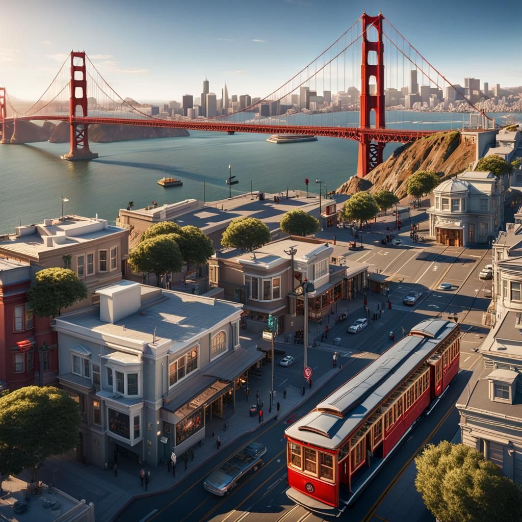 Capture the lively atmosphere of San Francisco with the Gold...