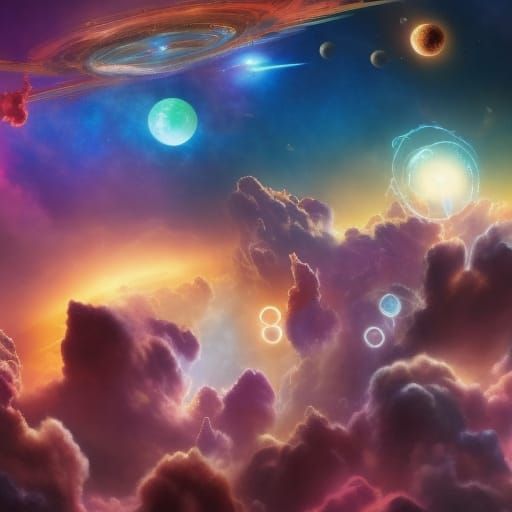 cosmic collisions, with planets and moons crashing into each...