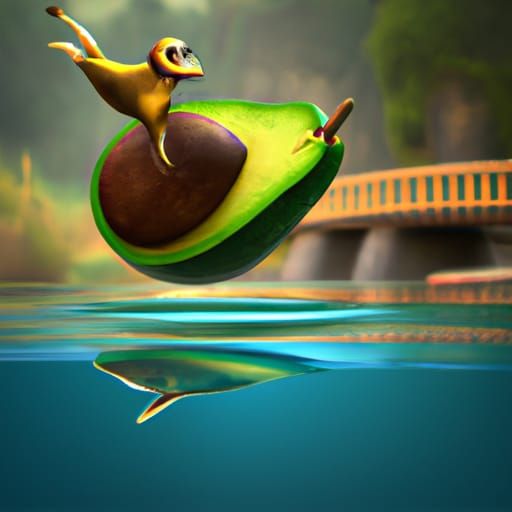 Avocado doing a back flip