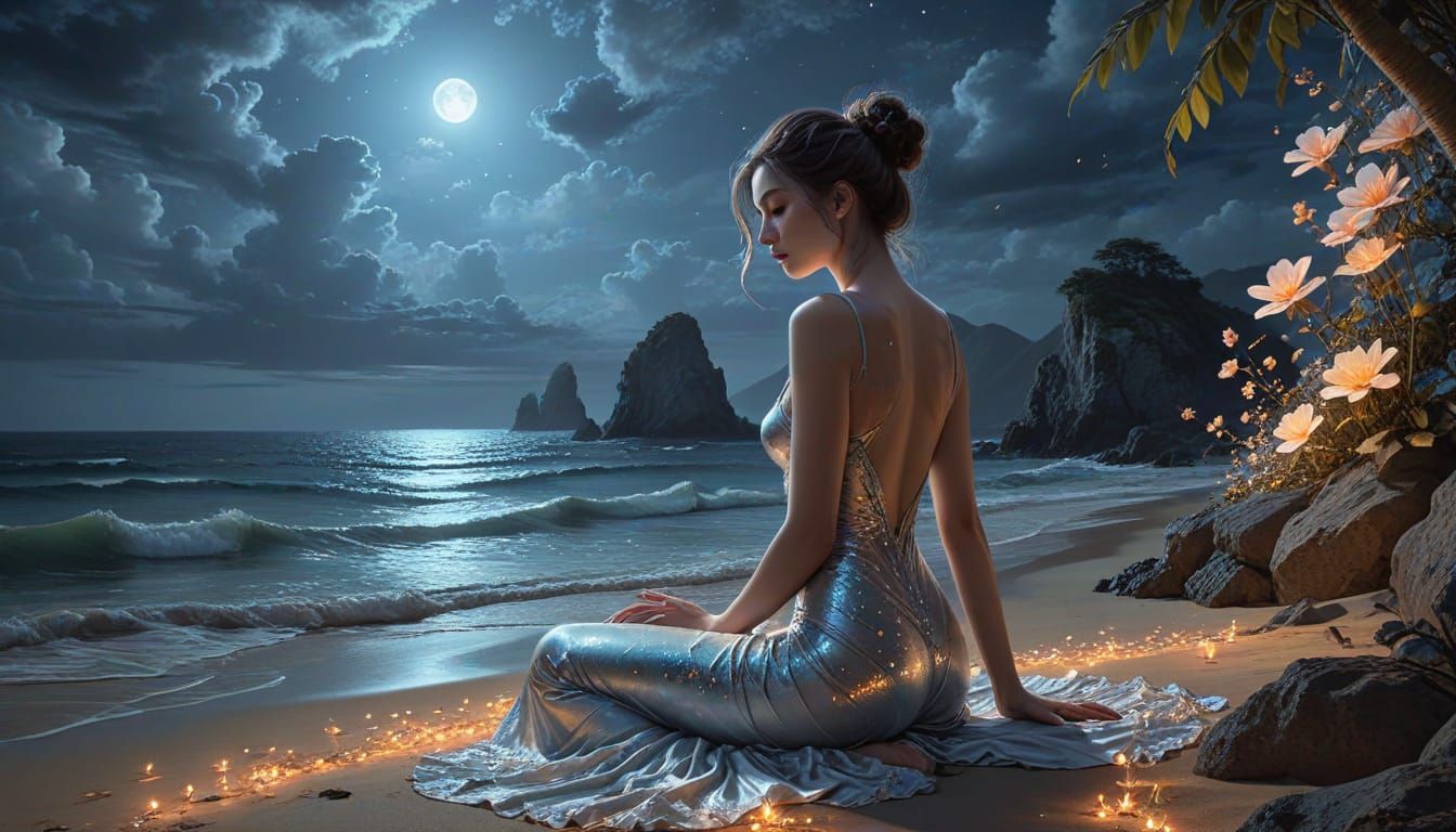 Optical illusion art painting. Hyperdetailed Hyperrealistic photorealistic chrome 16k.the overall night ...  by @kirra-anne-ramirez