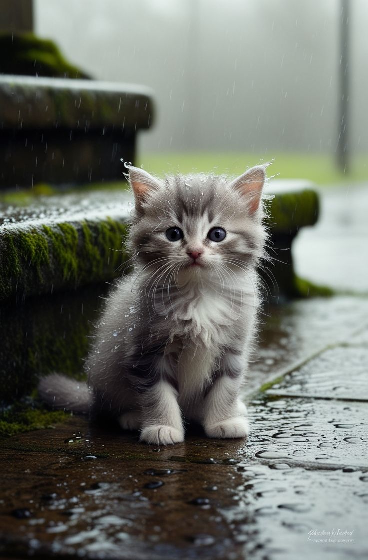 A delicate fluffy kitten.