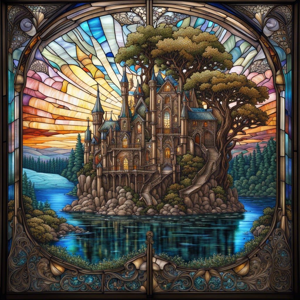 Stained glass fantasy - AI Generated Artwork - NightCafe Creator