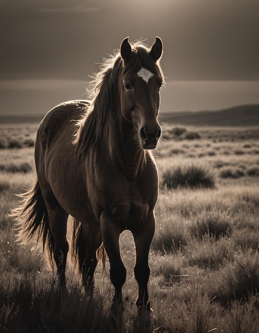 Monochrome horse ...