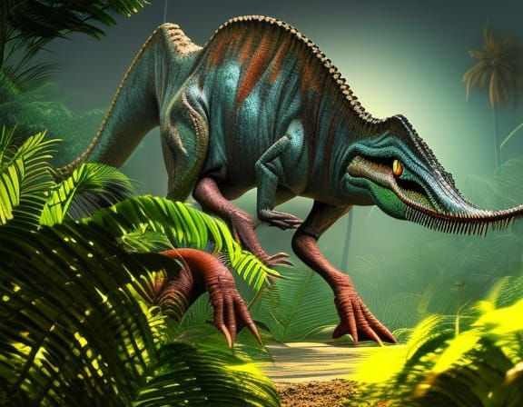 jurassic jungle concept art, 3d digital art, Maya 3D, ZBrush...