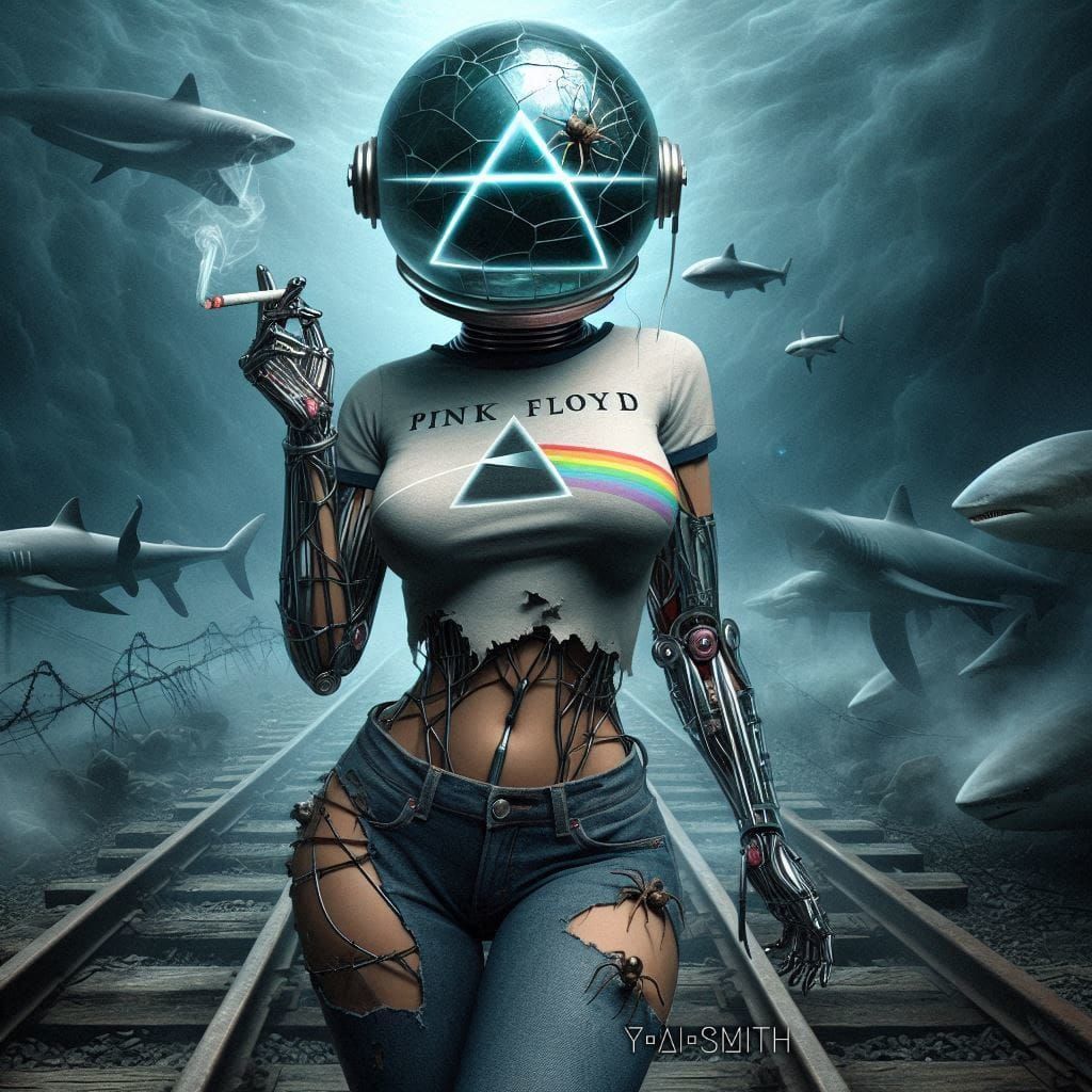 Cyborg, with Pink Floyd T-shirt