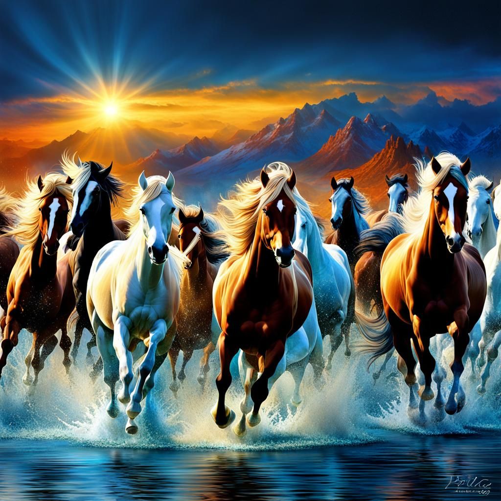 Mustang herd - AI Generated Artwork - NightCafe Creator