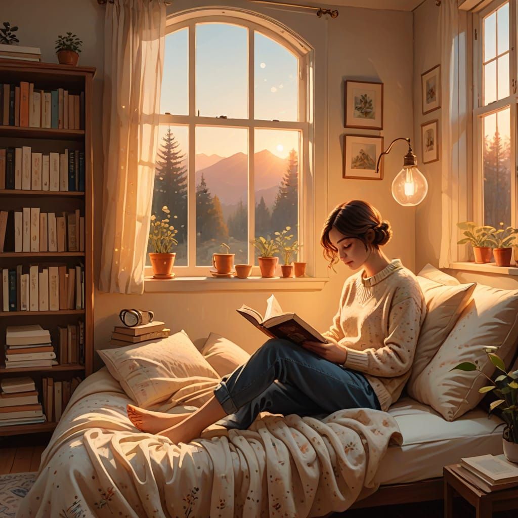 Cozy reading nook
