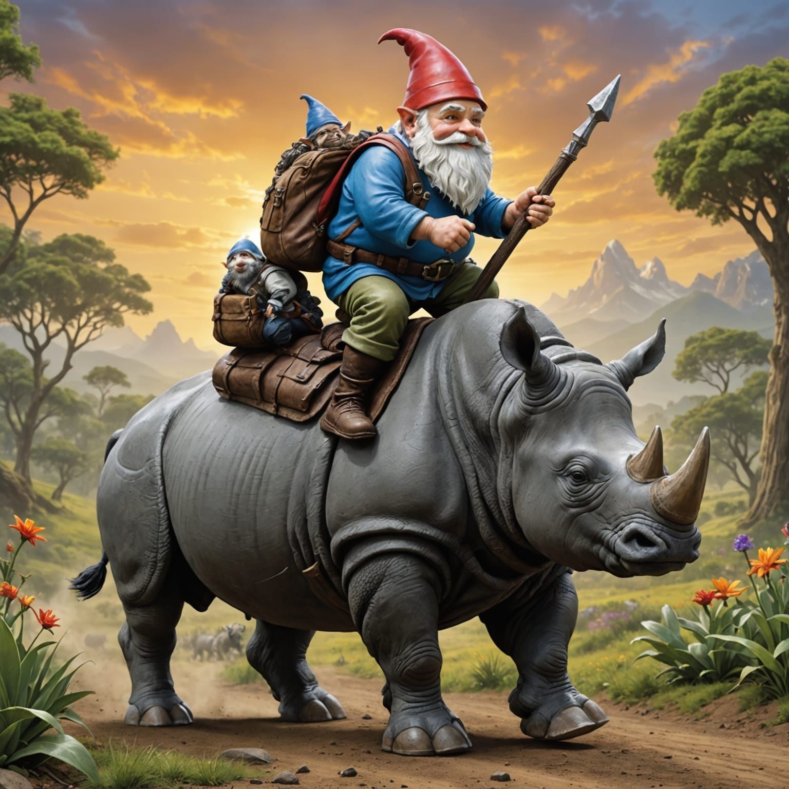 Creature riding rhino - Start Image 1
