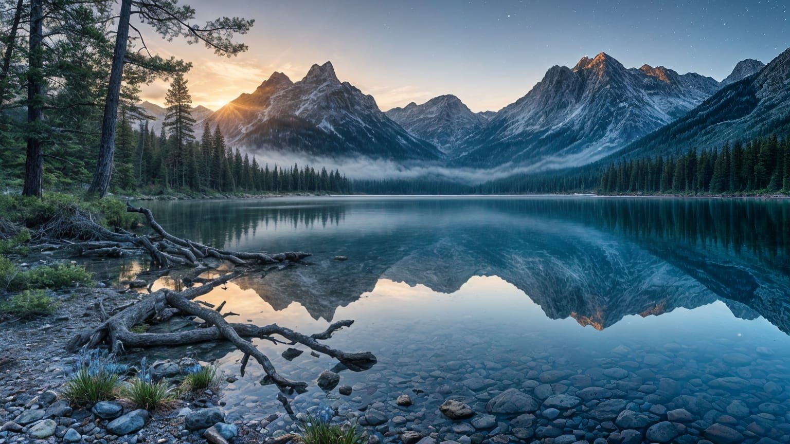 Tranquil Mountain Lake