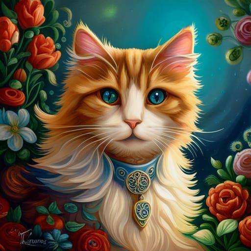 steampunk Victorian long haired cat
