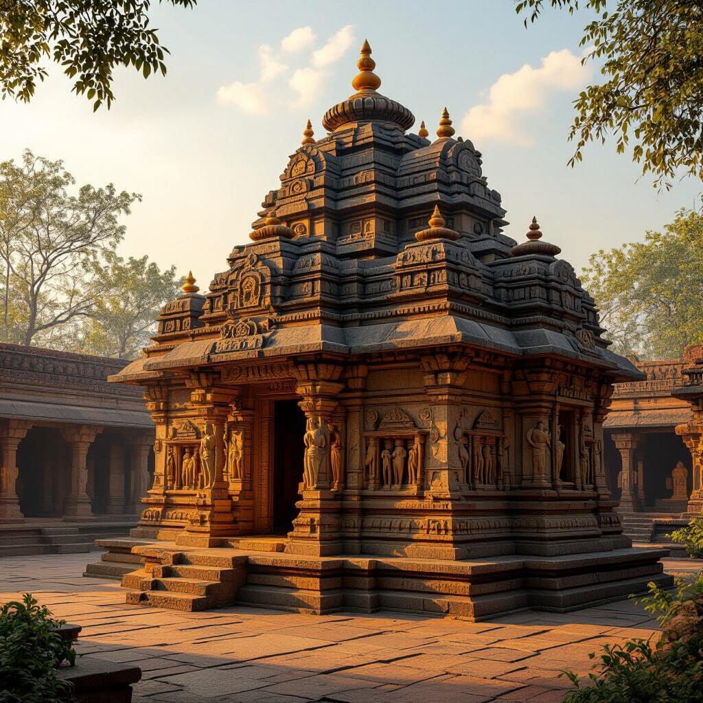 Ancient Indian Temple Inspired by Raja Ravi Varma
