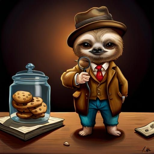 Cute Sloth Sleuth Solves Stolen Cookie Case  by @JenniferOcious